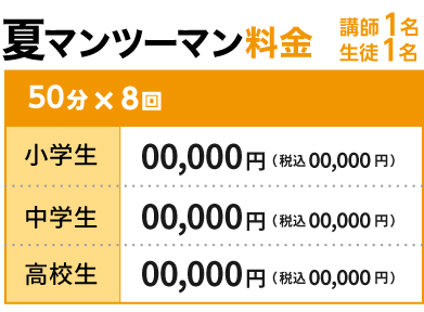 夏マンツーマン料金